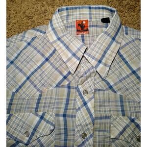 Cow hand Mens Cowboy Western Shirt Pearl Snap Short Sleeve Size XL